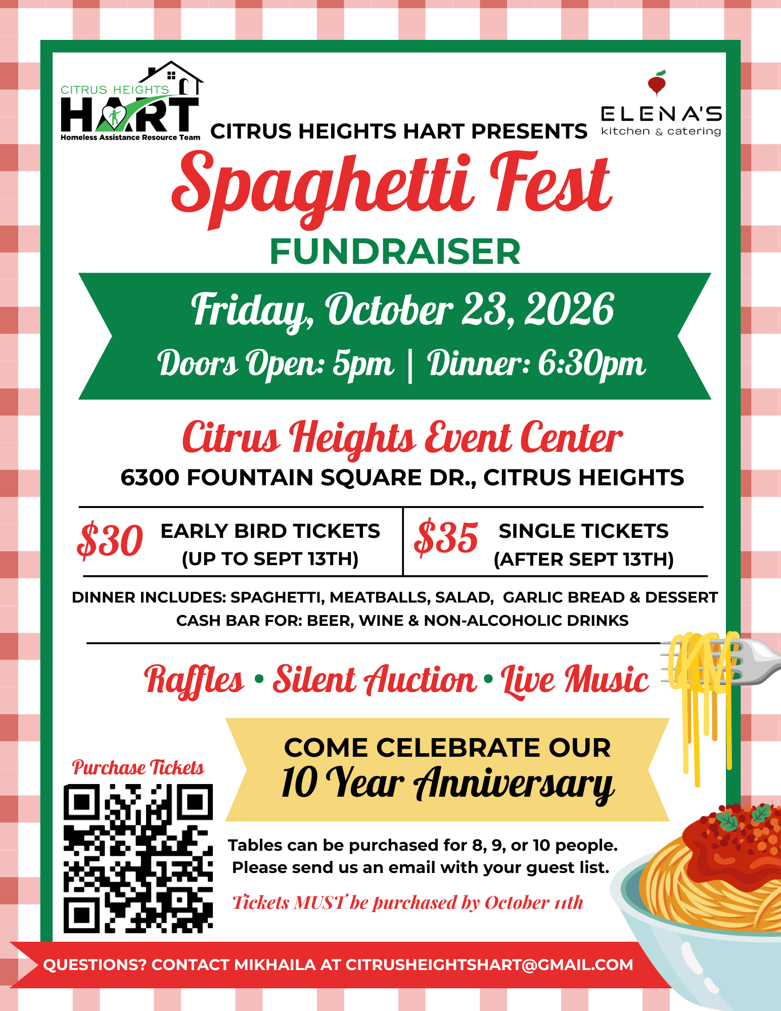 Citrus Heights HART Annual Spaghetti Fest